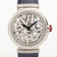 ブルガリ ルチュア LU33S SS×革 AT スケルトン文字盤