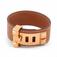 エルメス コリエドシアン GP×革 ブレスレット U:2022 T2 ゴールド