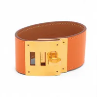 エルメス ケリードッグ GP×革 ブレスレット □P:2012 オレンジ