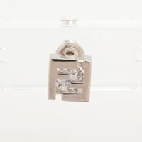 フェンディ FFロゴ メタル×ラインストーン ピアス(片耳用) シルバー