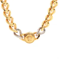 ヴェルサーチェ メデューサ GP ネックレス ゴールド×シルバー