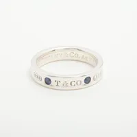 ティファニー 1837 ナロー 2Pサファイヤ 925 リング シルバー ＡＢランク