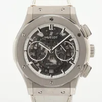 ウブロ クラシックフュージョン アエロフュージョン 525.NE.0127.LR TI×革×ラバー AT スケルトン文字盤