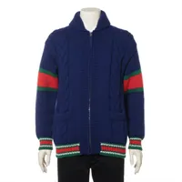 グッチ シェリーライン ウール ボンバージャケット 18年 XXS ブルー