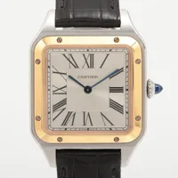 カルティエ サントス デュモンLM W2SA0011 SS×YG×革 QZ シルバー文字盤