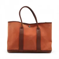 エルメス ガーデンパーティ36 PM トワルオフィシエ オレンジ シルバー金具