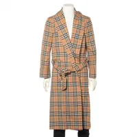 バーバリー ノバチェック ウール ガウンコート M ベージュ