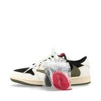 ナイキ×トラヴィススコット AIR JORDAN 1 LOW レザー×スエード スニーカー 22.5cm マルチカラー