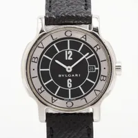 ブルガリ ソロテンポ ST29S SS×社外革 QZ ブラック文字盤