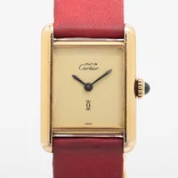 カルティエ マストタンク 925×革 手巻き アイボリー文字盤