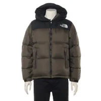 ノースフェイス ナイロン ダウンジャケット S ブラック×カーキ