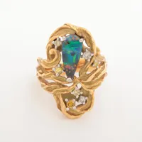 ノンブランド ボルダーオパール ダイヤ K18×Pt900