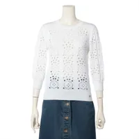 シャネル ココボタン コットン×ナイロン ニット 19/20年 36 ホワイト