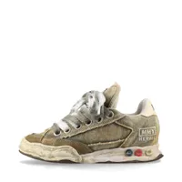 ミハラヤスヒロ デニム×レザー スニーカー 37 グリーン