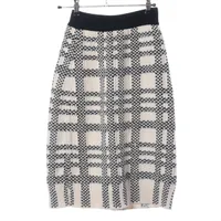 ルイ・ヴィトン コットン×ウール ニットスカート 22SS S ブラック×ホワイト