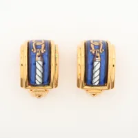 エルメス エマイユ GP イヤリング(両耳用) ゴールド×ブルー
