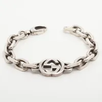 グッチ インターロッキングG 925 ブレスレット 17 シルバー