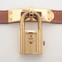 エルメス ケリーウォッチ GP×革 QZ シャンパン文字盤