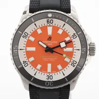 ブライトリング A17375 SS×ラバー AT オレンジ文字盤