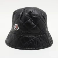 モンクレール キルティング ナイロン バケットハット M ブラック