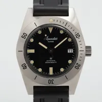 アクアスター ディープスター SS×社外ラバー AT ブラック文字盤