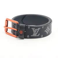 ルイ・ヴィトン サンチュールヴォヤジェモノグラムインク35MM M0047 PVC×レザー ベルト BC1128 85 ネイビー×コーラル