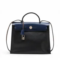 エルメス エールバッグジップPM トワルアッシュベルリンヌ ブラック シルバー金具