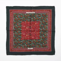 エルメス カレ45 CHASSE EN INDE インドの狩猟 カシミヤ×シルク スカーフ グリーン