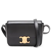 セリーヌ トリオンフ ティーン レザー ショルダーバッグ ブラック