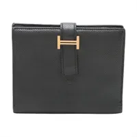 エルメス ベアンコンパクト ヴォーエプソン ブラック ゴールド金具