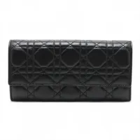 ディオール カナージュ レザー チェーンウォレット ブラック