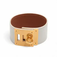 エルメス ケリードッグ GP×革 ブレスレット □P:2012 ホワイト