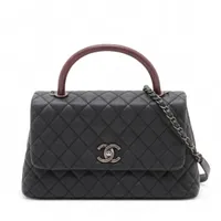 シャネル ココハンドル29 S キャビアスキン ブラック ガンメタリック金具