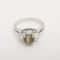 ノンブランド クリソベリルキャッツアイ ダイヤ Pt900