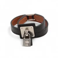 エルメス オーケリー GP×革 ブレスレット Y:2020年 T1 シルバー×ブラック