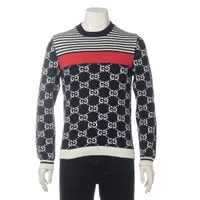 グッチ GG コットン ニット S ブラック×ホワイト
