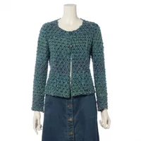 シャネル ココボタン コットン ノーカラージャケット 07P 36 マルチカラー