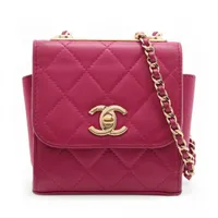 シャネル トレンディCC ラムスキン パープル ゴールド金具