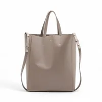 セリーヌ バーティカルカバ レザー 2WAYハンドバッグ グレージュ