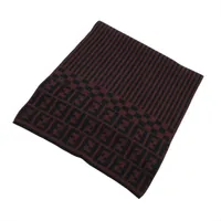 フェンディ ズッカ ウール マフラー ブラウン×ブラック