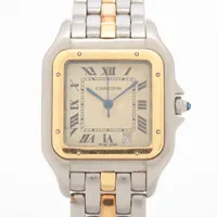カルティエ パンテール SS×YG QZ アイボリー文字盤