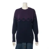 シャネル ココマーク カシミヤ ニット サイズ不明 ネイビー×パープル