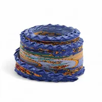 エルメス プリーツカレ CARPE DIEM 今日一日を楽しむ シルク スカーフ ブルー