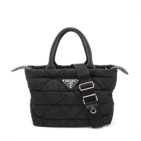 プラダ テスートキルト ナイロン 2WAYハンドバッグ ブラック