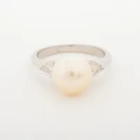 クイーン パール ダイヤ Pt950 約9.0mm