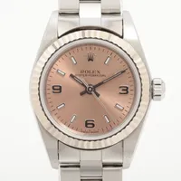 ロレックス オイスターパーペチュアル 76094 SS×WG AT ピンク文字盤