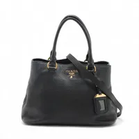 プラダ ヴィッテロフェニックス レザー 2WAYハンドバッグ ブラック