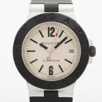 ブルガリ アルミニウム AL38A AL×ラバー AT シルバー文字盤