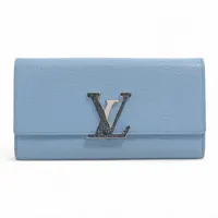 ルイ・ヴィトン エキゾチックレザー ポルトフォイユカプシーヌ N82822 ロングウォレット ライトブルー