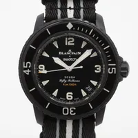 ブランパン×スウォッチ オーシャンオブストーム S035B400 CE×ナイロン AT ブラック文字盤